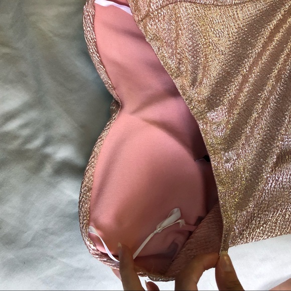 {Body Central} Pink shimmer peplum dress - Picture 4 of 5